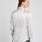 White Stretch Silk Shirt